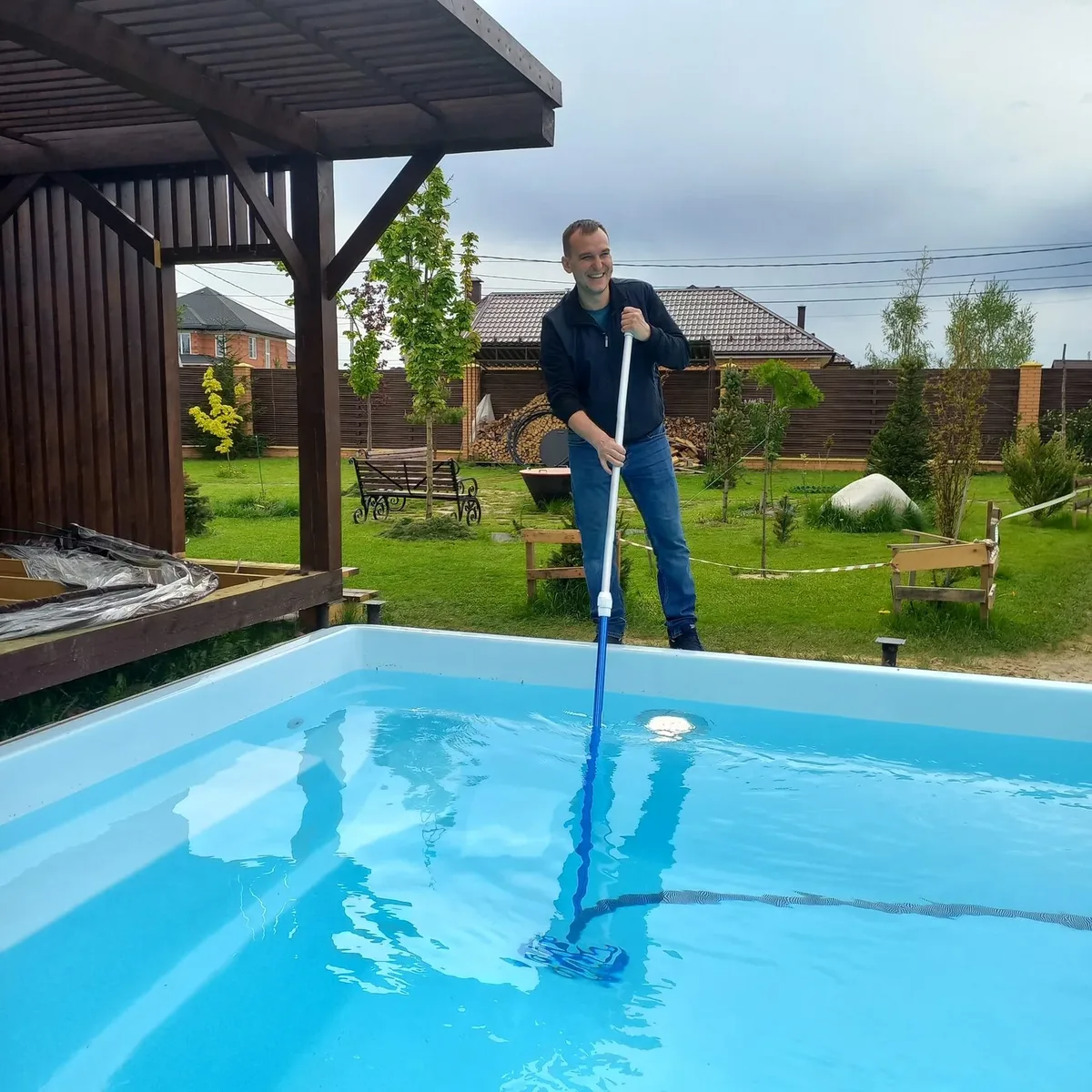 Копинговый камень для бассейна — вид сверху